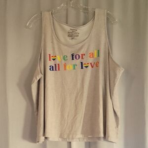 Inclusive Love Graphic Tank Top in Light Gray